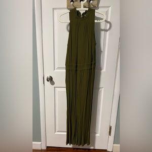 Chelsea28 Jumpsuit Crew Neck Sleeveless: moss green- Women's Size medium